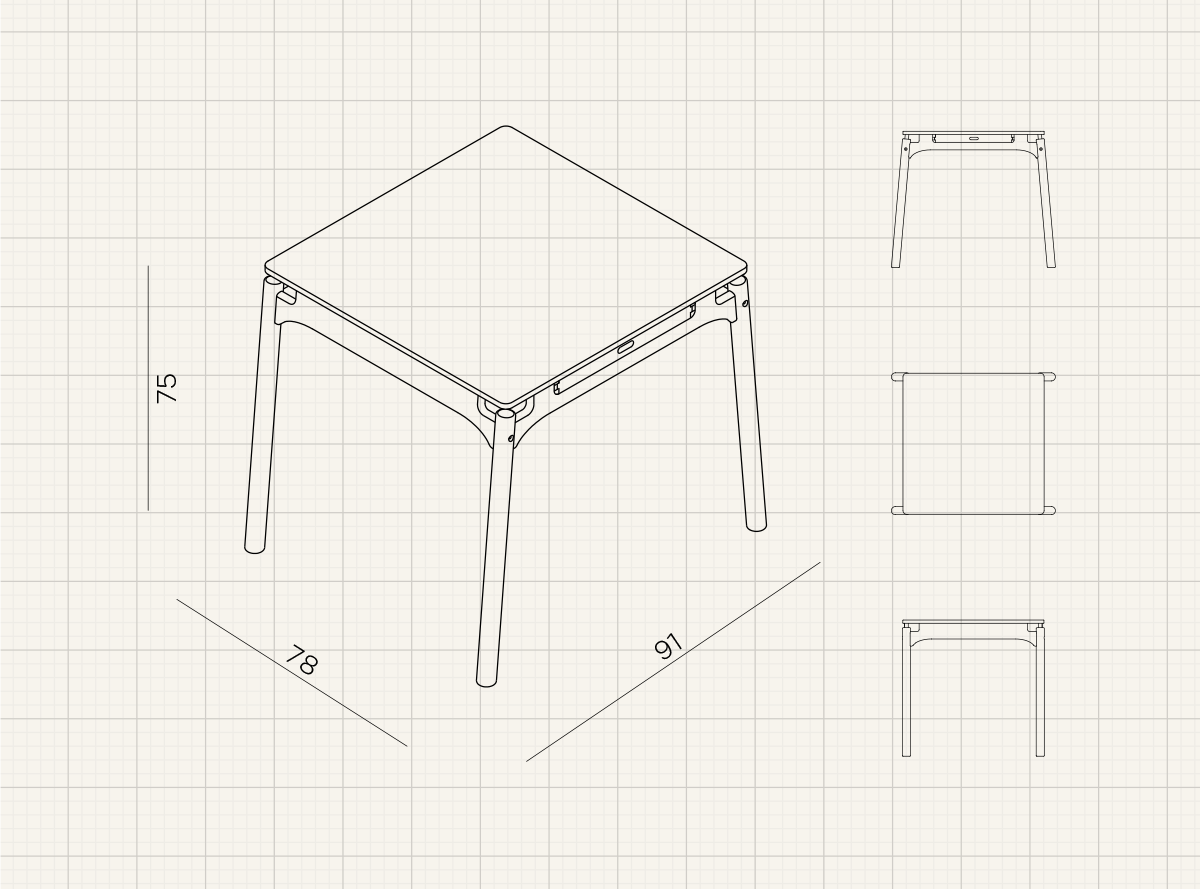Frame Table Geometry Frame Table | Square - Oak Mist – Kita Living