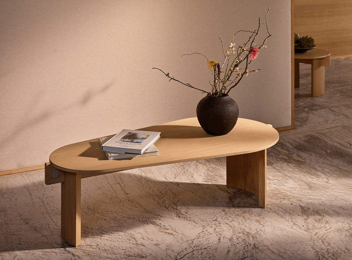 Flow Coffee Table Medium Oak Wood Kita Living